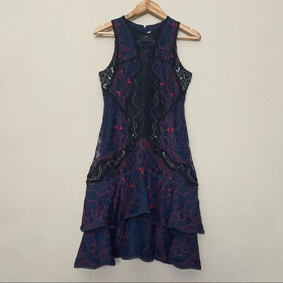 express blue lace dress Palm Springs Lace Overlay Maxi Dress Blue main image 1
